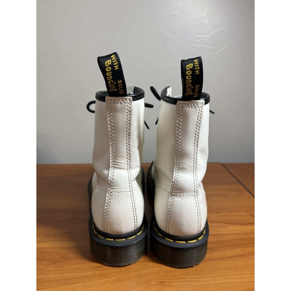 Dr. Martens 1460 Boots Womens Size 8/39 White Leather Ankle Combat Lace Up - Picture 5 of 8